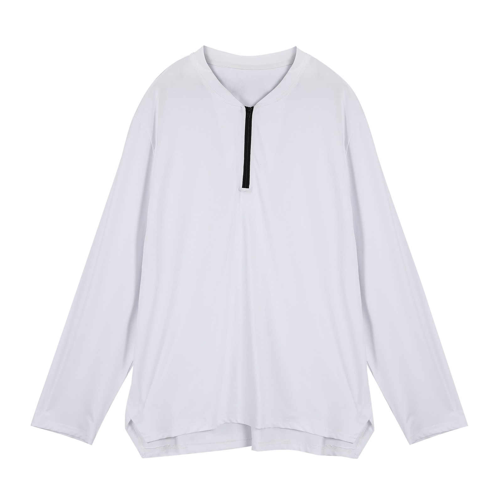 thumbnail image 2 of 2025 Camisa de manga larga con media cremallera para hombre: corte holgado, tejido transpirable, prenda interior deportiva - M-XXXL, 2 of 8